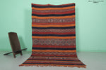 Vintage Moroccan kilim rug 5.2 ft x 8.8 ft