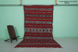 Vintage Moroccan area rug 5.6 ft x 9.8 ft