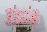 Moroccan Handmade Pink Pillow - 11.8 x 22.4 Inches