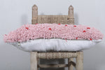 Moroccan Handmade Pink Pillow - 11.8 x 22.4 Inches