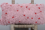 Moroccan Handmade Pink Pillow - 11.8 x 22.4 Inches