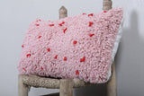 Moroccan Handmade Pink Pillow - 11.8 x 22.4 Inches