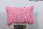 Moroccan Handmade Pink Pillow - 13.7 x 22.4 Inches