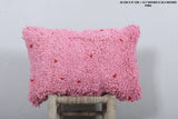 Moroccan Handmade Pink Pillow - 13.7 x 22.4 Inches