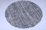 Black and white rug - checkered round rug