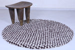 Checkered round rug - berber round rug