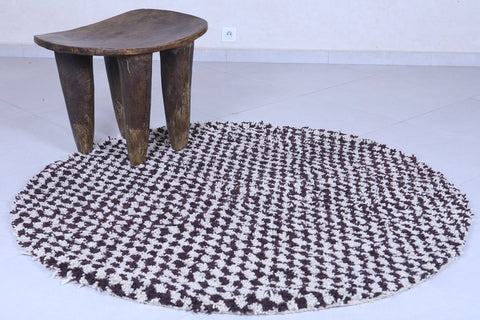 Checkered round rug - berber round rug