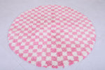 Moroccan round rug - checkered rug