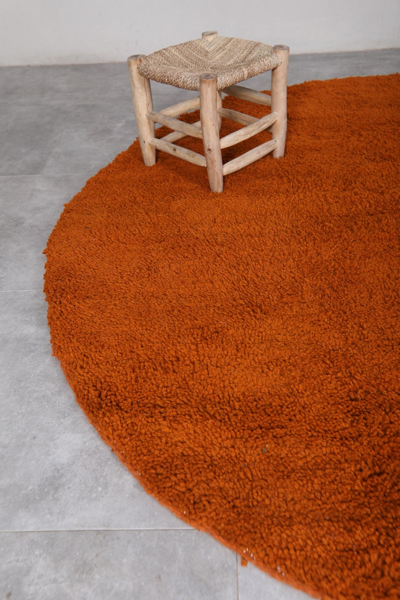 Moroccan round rug - orange round rug