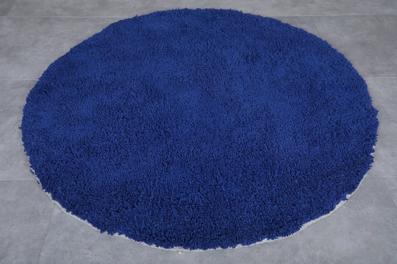 Custom blue round rug - custom round rug