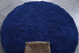 Custom blue round rug - custom round rug