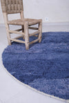 Handmade blue morocco rug - custom round rug