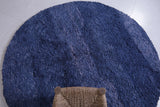 Handmade blue morocco rug - custom round rug