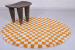 Round checkered rug - checkered yellow rug