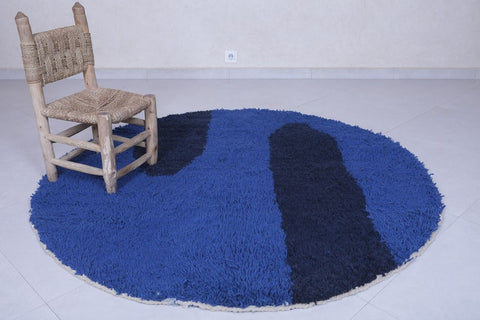 Blue moroccan round rug - custom round rug