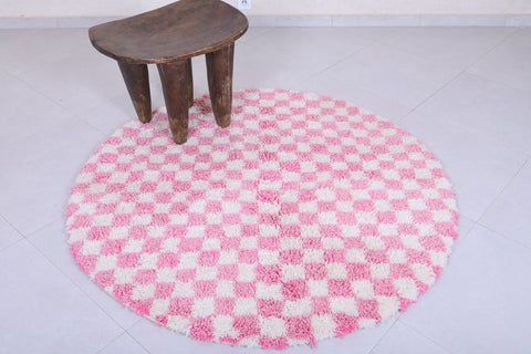 Moroccan round rug - checkered rug