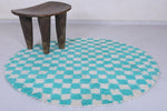 Moroccan round rug - checkered rug