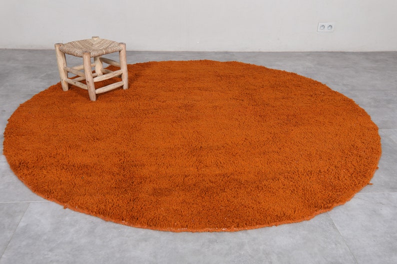 Moroccan round rug - orange round rug