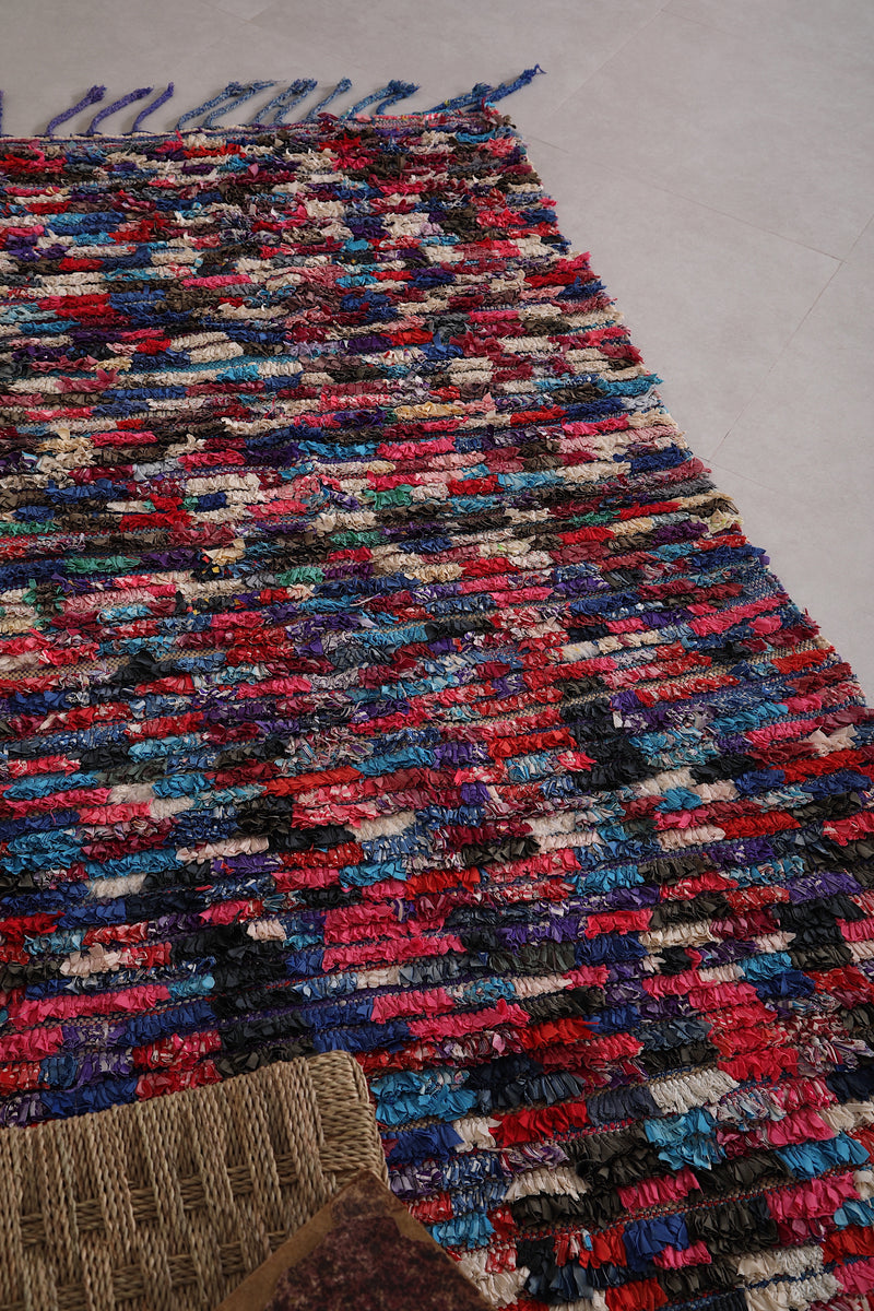 Colorful Moroccan runner rug 3.5 X 6.8 Feet