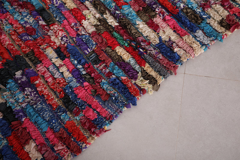 Colorful Moroccan runner rug 3.5 X 6.8 Feet