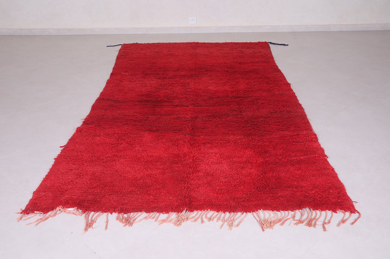 Moroccan rug red 5.3 FT X 10.6 FT