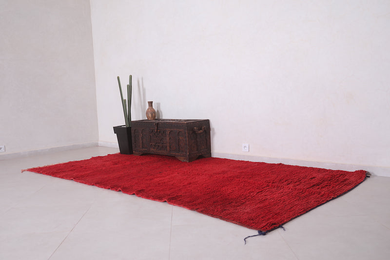 Moroccan rug red 5.3 FT X 10.6 FT