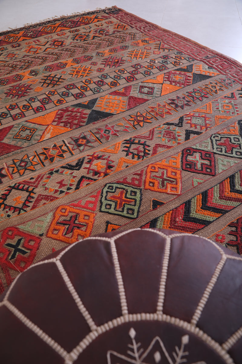 Berber Rug with different Symbols 5.5 FT X 9.4 FT