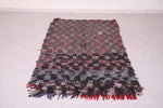 Dark Handwoven Boucherouite rug 3.8 X 7 Feet