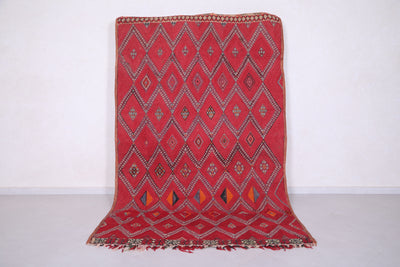 Red Berber Trellis Rug 5.6 FT X 9.3 FT