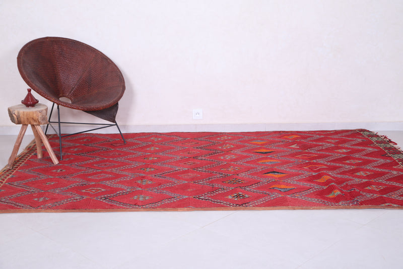 Red Berber Trellis Rug 5.6 FT X 9.3 FT