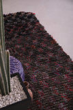 Dark Handwoven Boucherouite rug 3.8 X 7 Feet