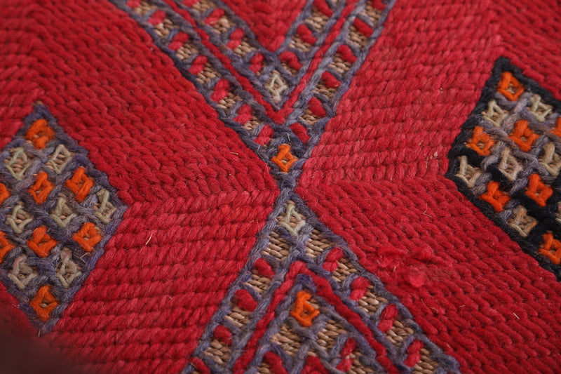 Red Berber Trellis Rug 5.6 FT X 9.3 FT