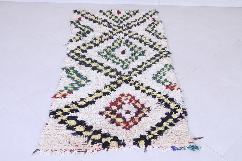 Vintage handmade moroccan berber runner rug 2.7 FT X 5.7 FT