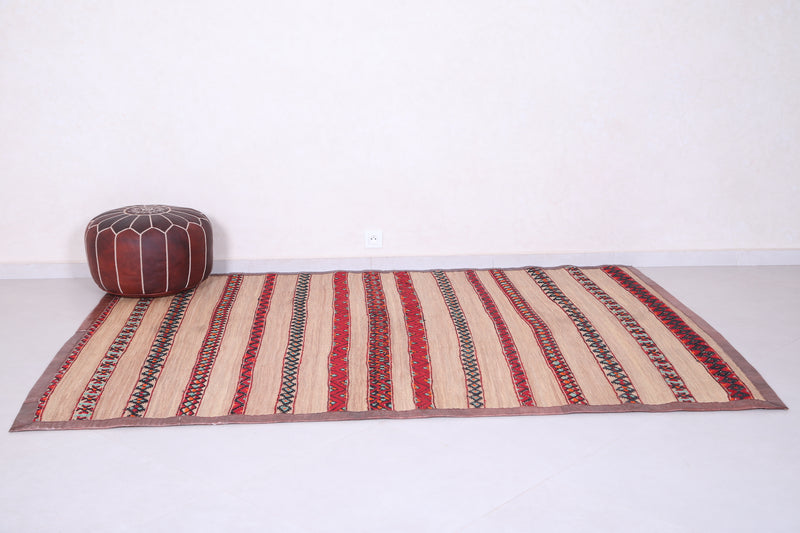 Vintage handmade moroccan berber hassira 6.2 FT X 8.2 FT