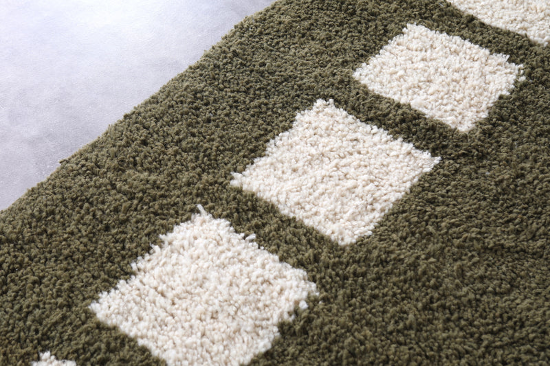 Green berber rug - Custom area rug wool