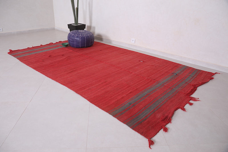 Amazing Kilim Rug in Red Color 5.8 FT X 10.1 FT