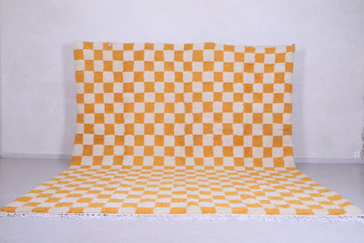 Checkered Moroccan rug - Yellow Checkered rug - Custom Rug