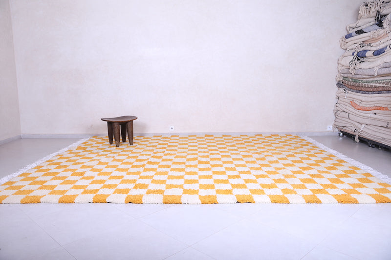 Checkered Moroccan rug - Yellow Checkered rug - Custom Rug