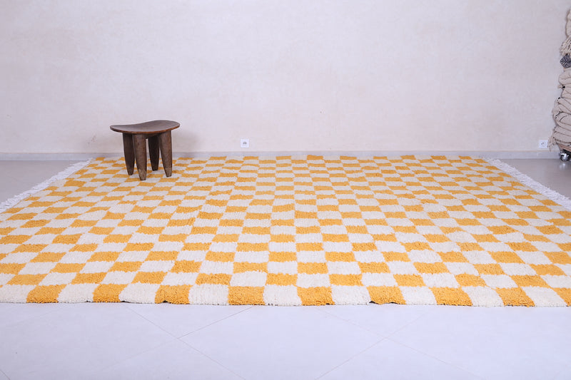 Checkered Moroccan rug - Yellow Checkered rug - Custom Rug