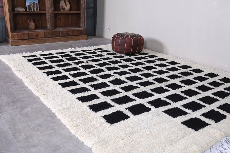 Black and Beige berber rug - Custom area rug wool - custom moroccan rugs