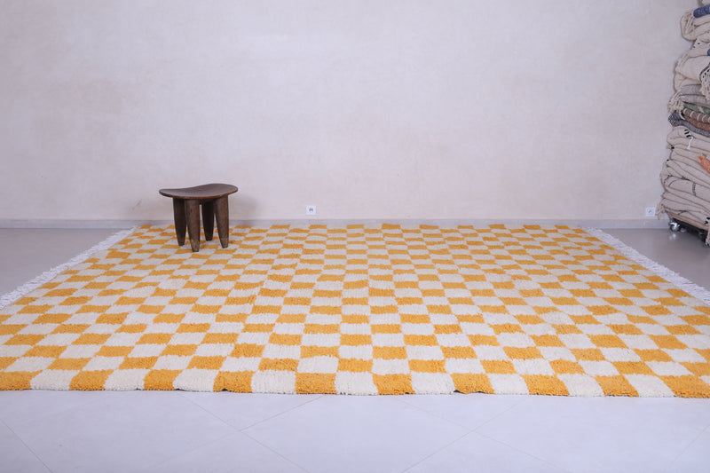 Checkered Moroccan rug - Yellow Checkered rug - Custom Rug