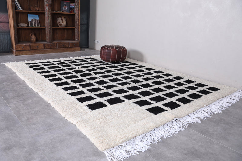 Black and Beige berber rug - Custom area rug wool - custom moroccan rugs