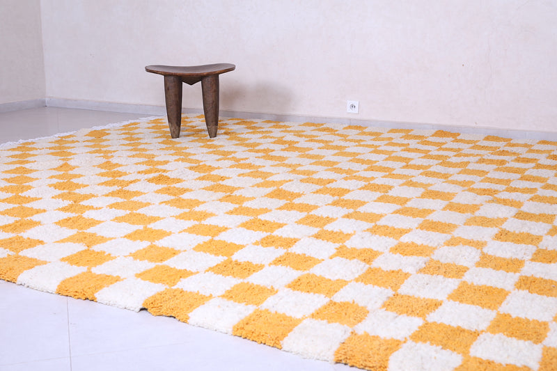 Checkered Moroccan rug - Yellow Checkered rug - Custom Rug