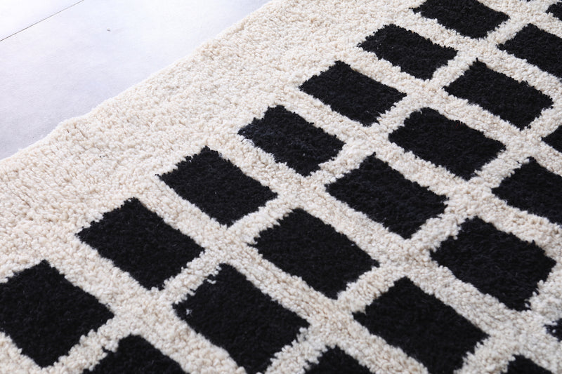 Black and Beige berber rug - Custom area rug wool - custom moroccan rugs