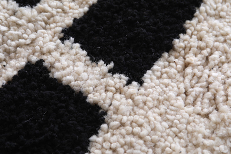 Black and Beige berber rug - Custom area rug wool - custom moroccan rugs