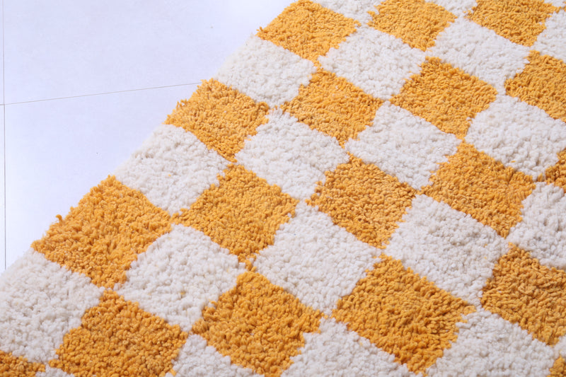 Checkered Moroccan rug - Yellow Checkered rug - Custom Rug