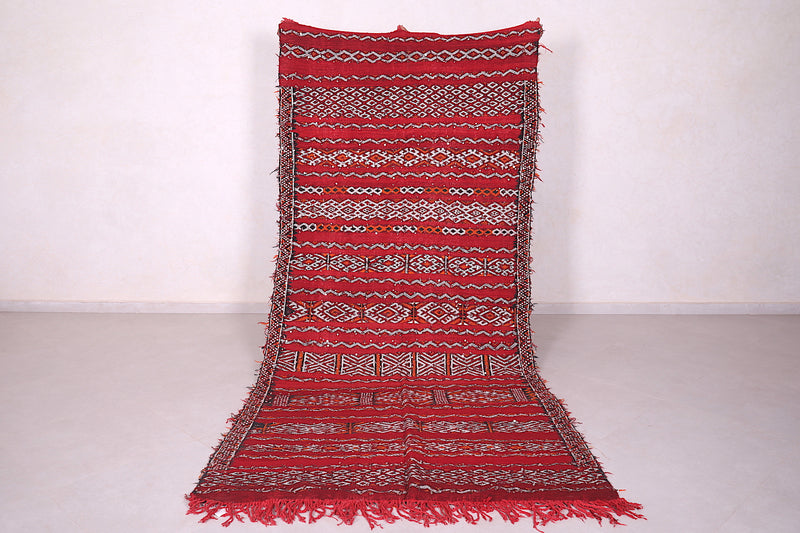 Moroccan kilim rug 4.6 FT X 10.1 FT