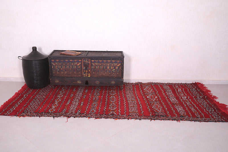 Moroccan kilim rug 4.6 FT X 10.1 FT