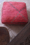 Handmade moroccan berber ottoman pink pouf