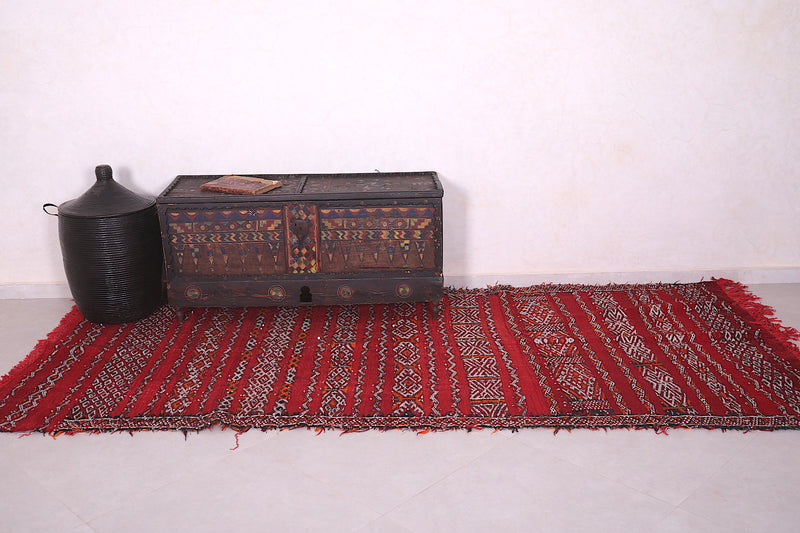 Moroccan kilim rug 4.6 FT X 10.1 FT